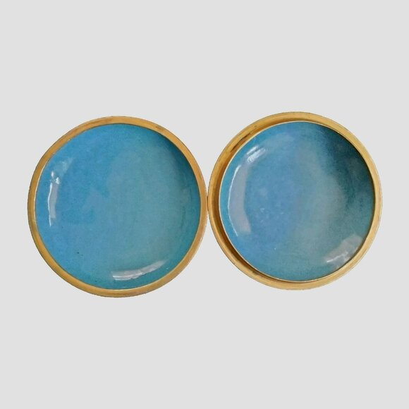 Vintage Cloisonné Round Trinket Box With Floral Enamel Design - Picture 3 of 6